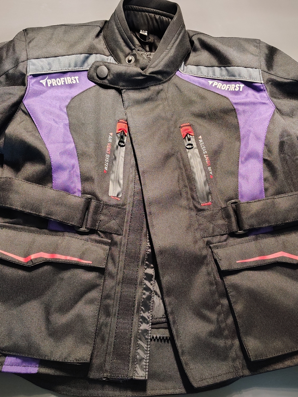 ProFirst Big Kids Black & Purple Motorcycle Jacket Size 10 (Chest 22")